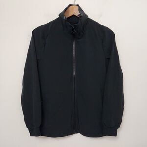 MOM THOMPSON Women's Black Full Zip Windbreaker Jacket Petite Size PS